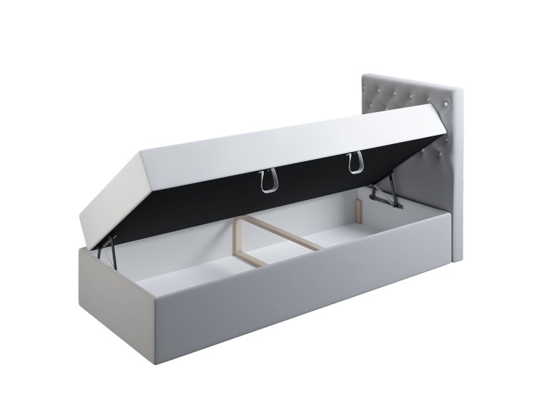 Łóżko tapicerowane MINI CARO | Rozmiar 90x200 | Wizualizacja OTWARTE
