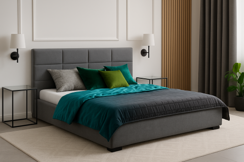 Łóżko tapicerowane MERCY | Rozmiar 140x200 | Wizualizacja 1