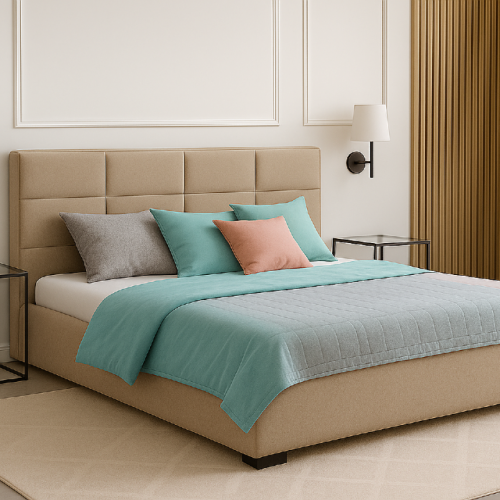 Łóżko tapicerowane MERCY | Rozmiar 140x200 | Wizualizacja