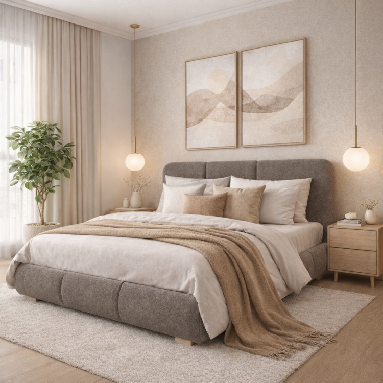 Łóżko tapicerowane ASPEN | Rozmiar 200x200 | Wizualizacja 4