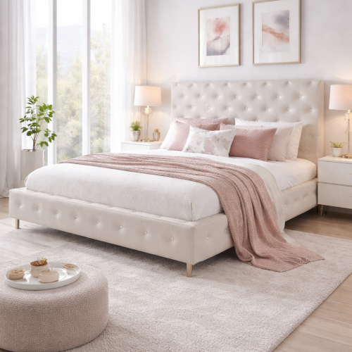 Łóżko tapicerowane CARO | Rozmiar 140x200 | Wizualizacja 4