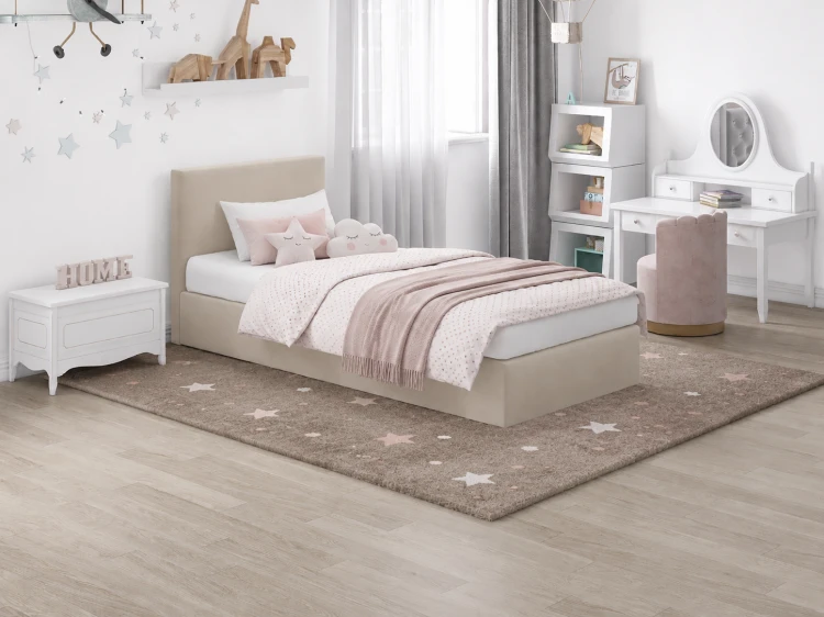 Łóżko tapicerowane MINI GREY | Rozmiar 100x200 | Wizualizacja4