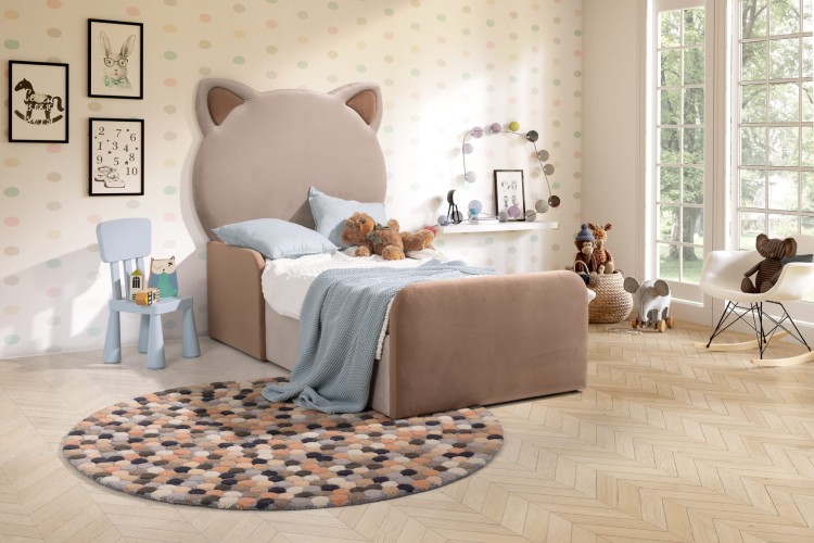 Łóżko tapicerowane KOTEK | Rozmiar 100x160 | Wizualizacja HD