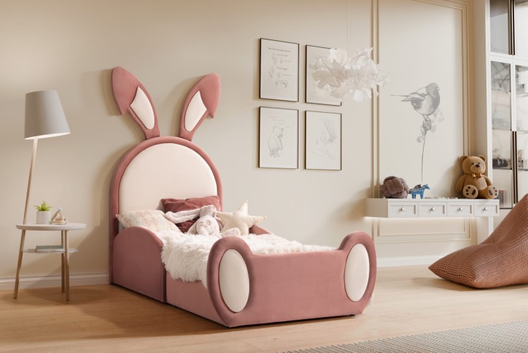 Łóżko tapicerowane KRÓLIK | Rozmiar 100x160 | Wizualizacja HD